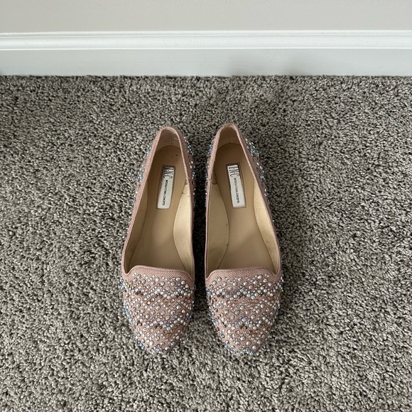 INC Ballet Pink Sparkly Flats Loafers - Picture 1 of 7